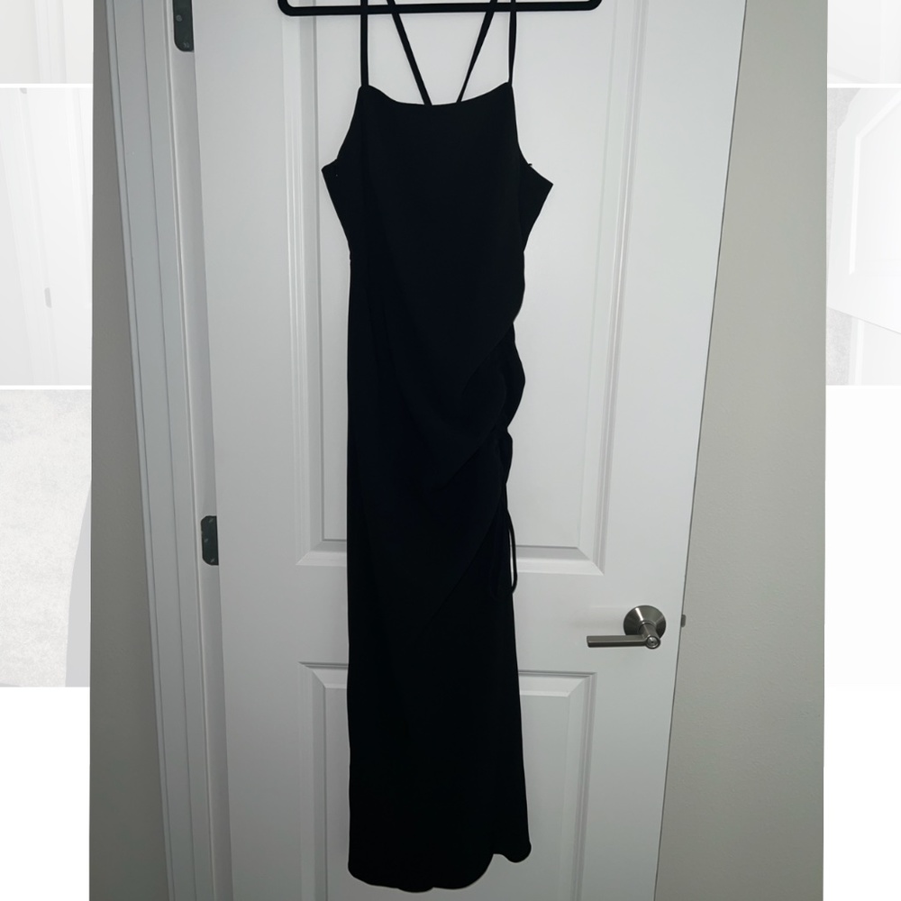 Zara strappy ruched maxi dress